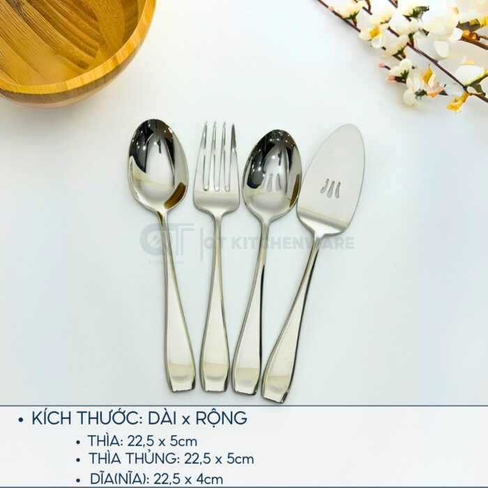 muỗng nĩa phục vụ cao cấp, muỗng nĩa phục vụ khách sạn, muỗng nĩa trộn salad