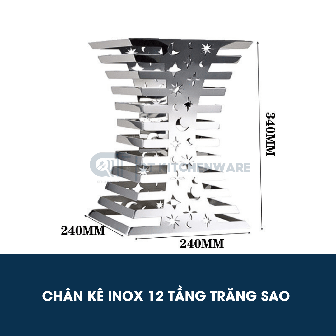 Chân đế buffet inox eo trăng sao