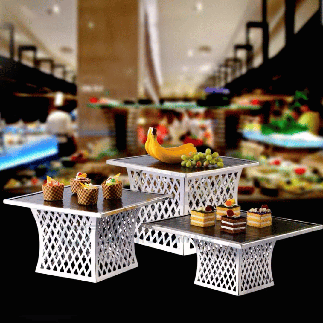 Chân kê buffet inox 304 thang kẻ chéo