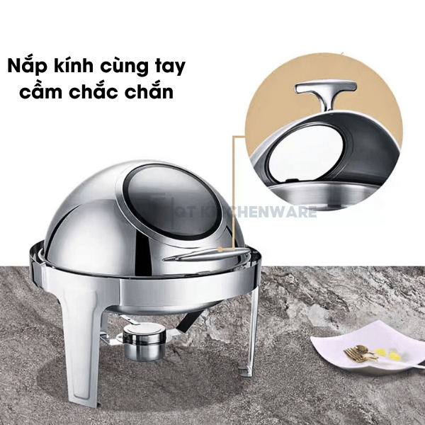 nồi buffet tròn cao cấp, nồi hâm buffet, nồi buffet tròn inox