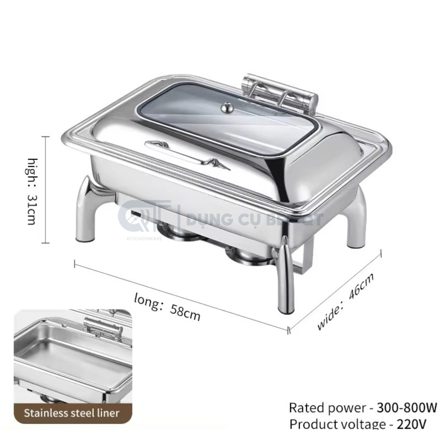 nồi hâm buffet chữ nhật nắp kính cao cấp, nồi buffet chữ nhật nắp kính cao cấp, nồi hâm buffet, nồi hâm buffet cho nhà hàng, nồi buffet cao cấp