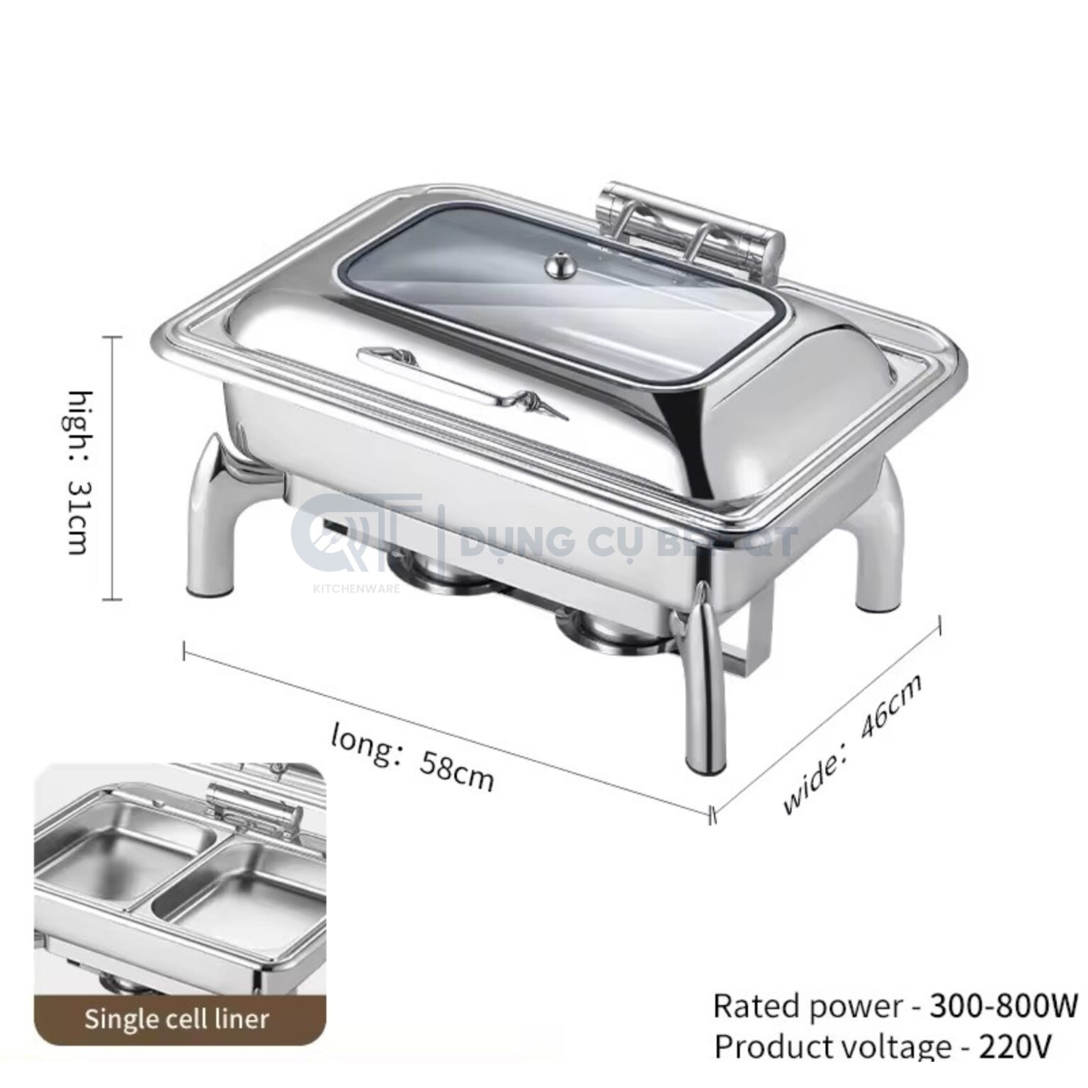 nồi hâm buffet chữ nhật nắp kính cao cấp, nồi buffet chữ nhật nắp kính cao cấp, nồi hâm buffet, nồi hâm buffet cho nhà hàng, nồi buffet cao cấp