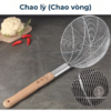 chao lì inox cán gỗ cao cấp, vợt chao inox cán gỗ, dụng cụ chao inox. chao lì cán gỗ