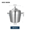 Xô đá inox 2 lớp giữ nhiệt bầu quai núm cao cấp