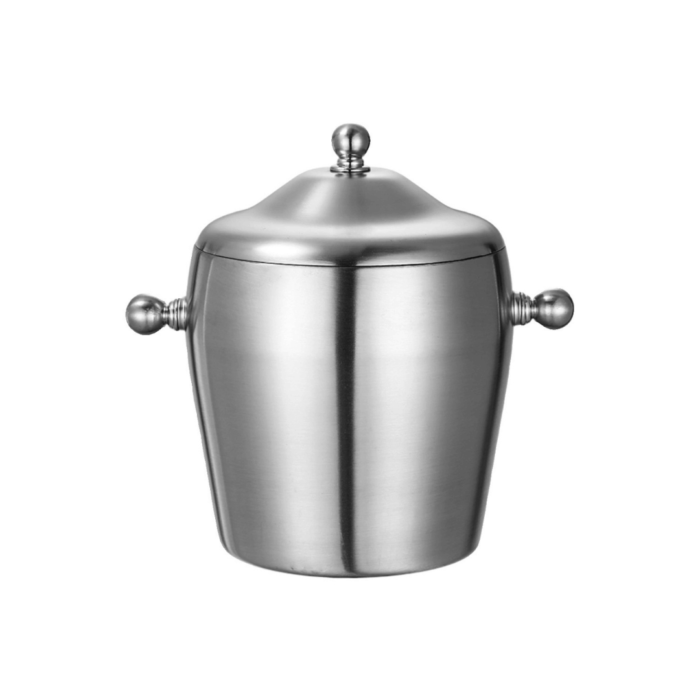 Xô đá inox 2 lớp giữ nhiệt bầu quai núm cao cấp