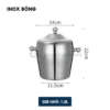 Xô đá inox 2 lớp giữ nhiệt bầu quai núm cao cấp