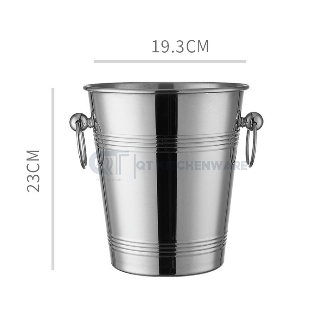 Xô đá ngâm rượu inox quai tròn thân viền