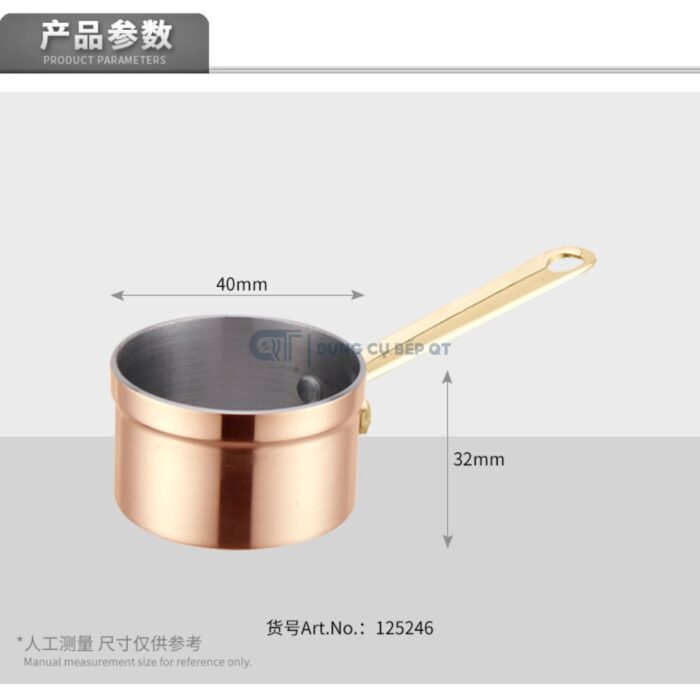 Cốc Đựng Sốt Tay Cầm Inox Màu Đồng EAST