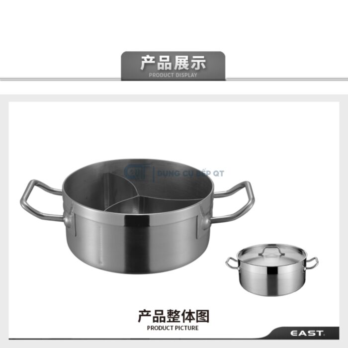 Nồi Lẩu Inox 3 đáy 3 Ngăn EAST 110671