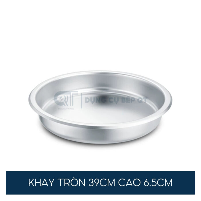 khay inox tròn buffet, khay inox buffet đơn, khay tròn inox cao cấp, khay đựng món buffet.