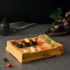 khay sushi sashimi nhựa vân gỗ chữ nhật cao cấp