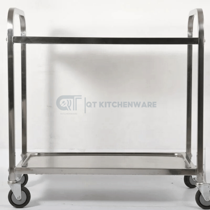 xe đẩy phục vụ 2 tầng inox khung vuông cao cấp