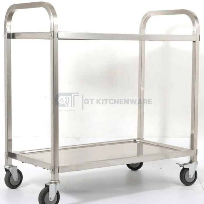 xe đẩy phục vụ 2 tầng inox khung vuông cao cấp