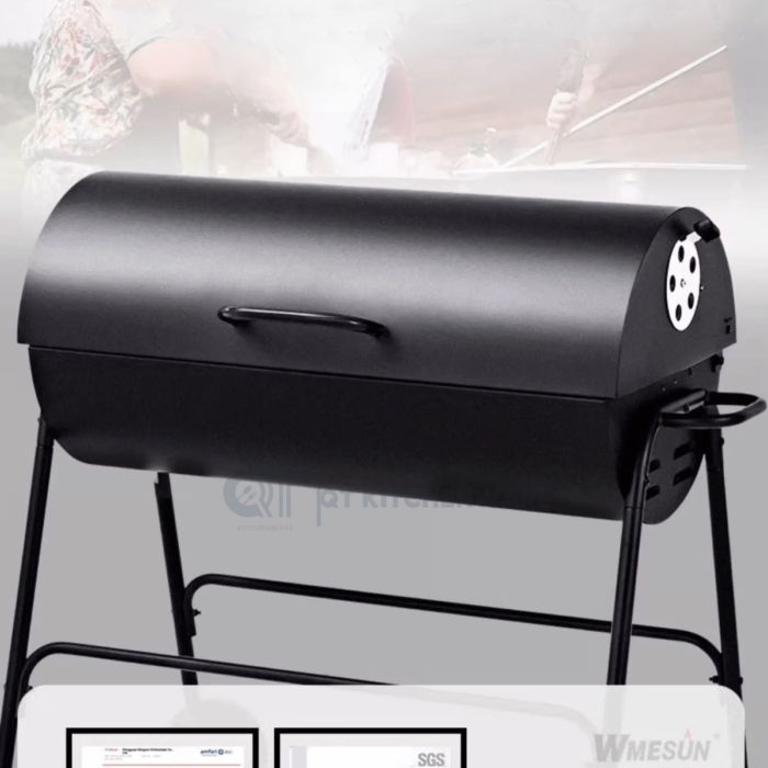 Bếp nướng than BBQ ngoài trời có bánh xe