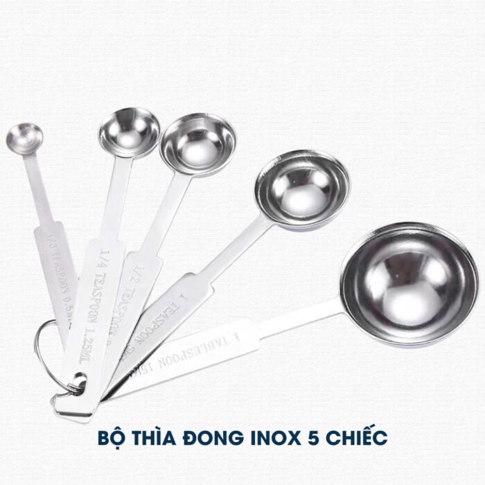 Bộ Muỗng Đong Inox 6 Chiếc Cao Cấp, Bộ Muỗng Đong Inox 5 Chiếc Cao Cấp