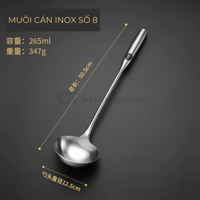 Muôi Xào Inox Cán Inox Cán Gỗ HK