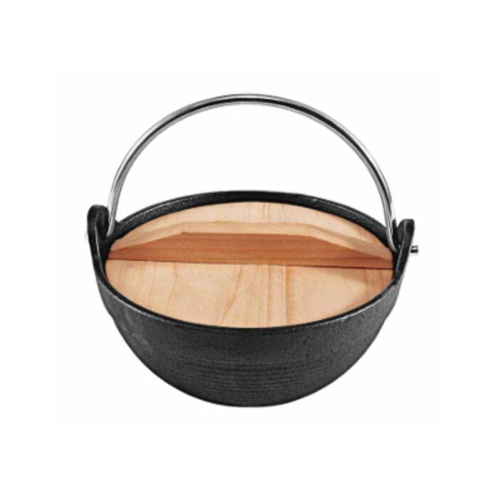 Nồi Gang Đen Tròn Sâu Có Quai Inox cao cấp