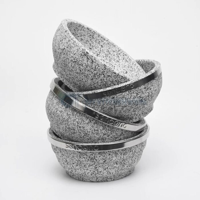 bát đá thố đá giữ nhiệt kèm đế gỗ hàn quốc, bát đá hàn quốc, thố đá hàn quốc