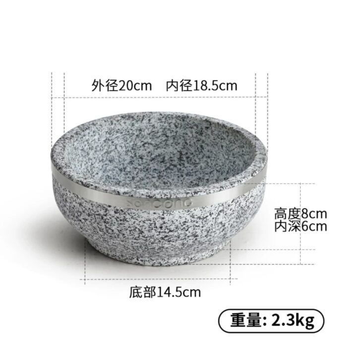 bát đá thố đá giữ nhiệt kèm đế gỗ hàn quốc, bát đá hàn quốc, thố đá hàn quốc