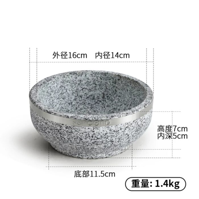 bát đá thố đá giữ nhiệt kèm đế gỗ hàn quốc, bát đá hàn quốc, thố đá hàn quốc