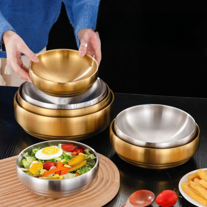 bát inox hàn quốc 2 lớp cao cấp, bát inox 2 lớp hàn quốc, bát hàn quốc inox 2 lớp