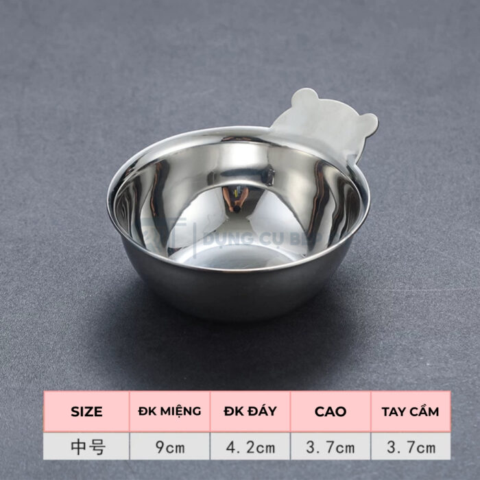 bát inox hàn quốc tay gấu cao cấp, bát inox 2 lớp tay gấu, bát hàn quốc tay gấu