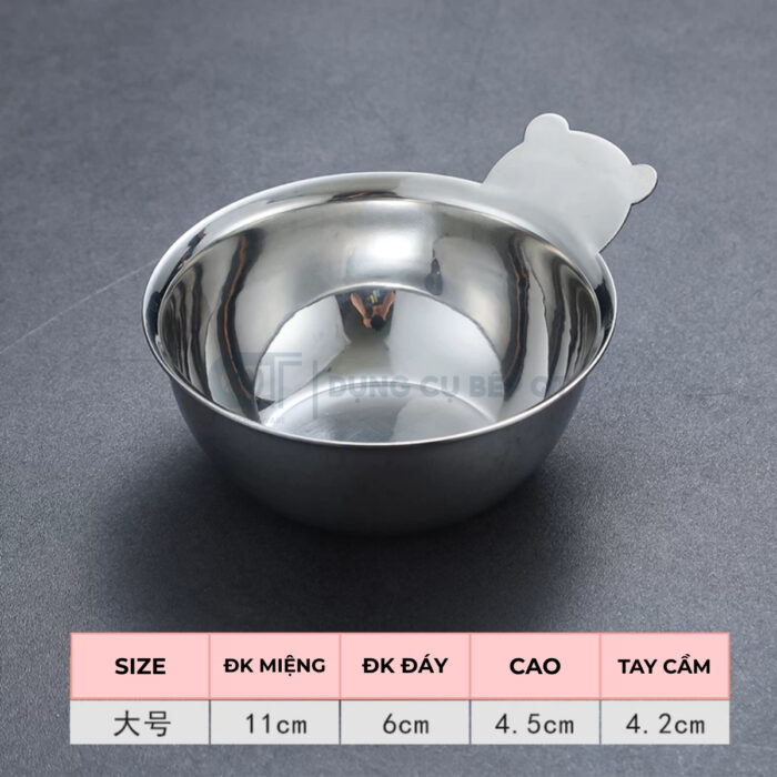 bát inox hàn quốc tay gấu cao cấp, bát inox 2 lớp tay gấu, bát hàn quốc tay gấu