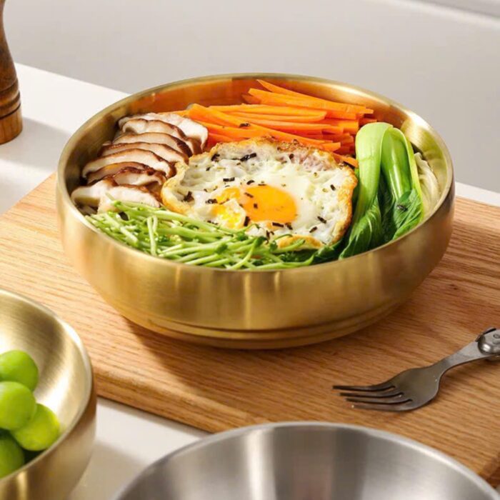 bát mì lạnh hàn quốc inox 2 lớp cao cấp, bát inox hàn quốc 2 lớp, bát hàn quốc inox 2 lớp, bát đựng mì lạnh