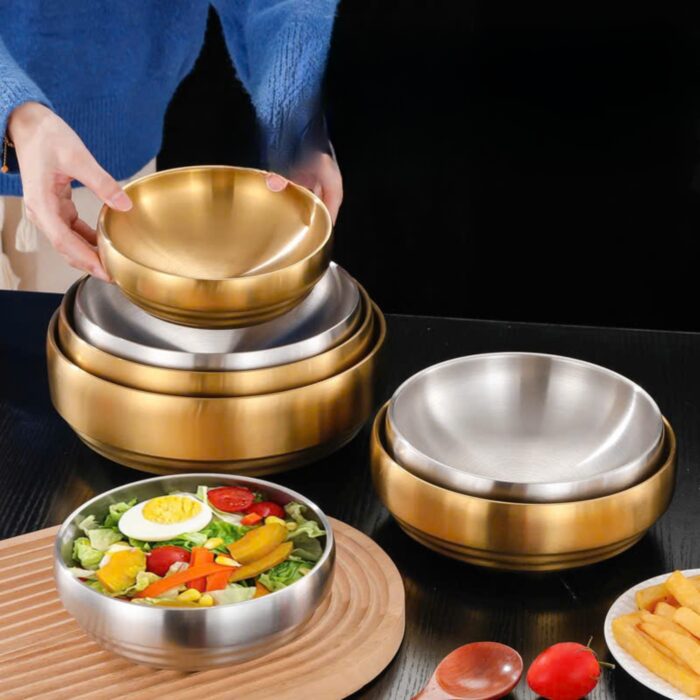 bát mì lạnh hàn quốc inox 2 lớp cao cấp, bát inox hàn quốc 2 lớp, bát hàn quốc inox 2 lớp, bát đựng mì lạnh