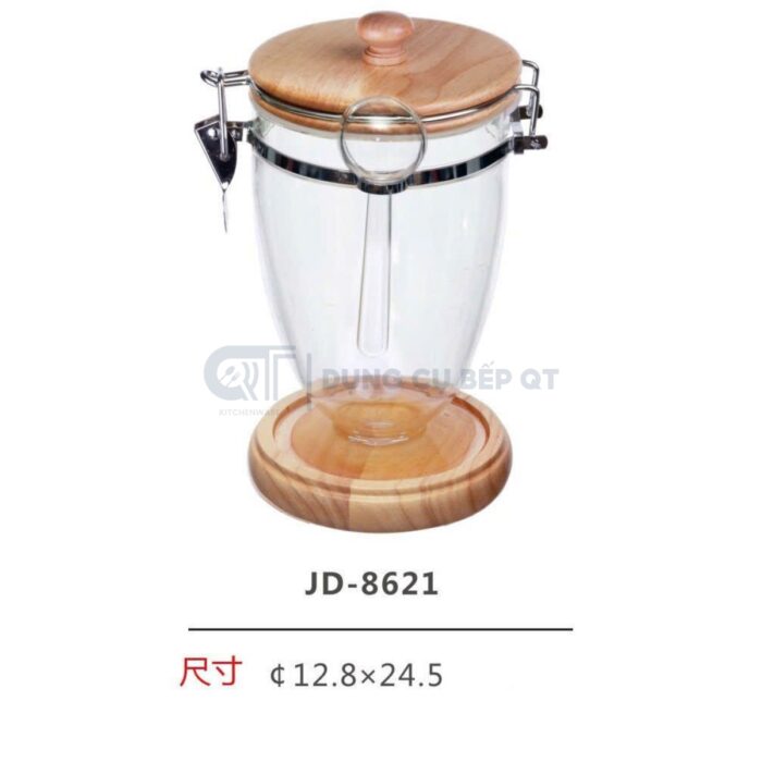 bình đựng ngũ cốc nắp gỗ, bình đựng ngũ cốc 1 ngăn, bình đựng ngũ cốc cho nhà hàng, bình đựng ngũ cốc tiệc buffet