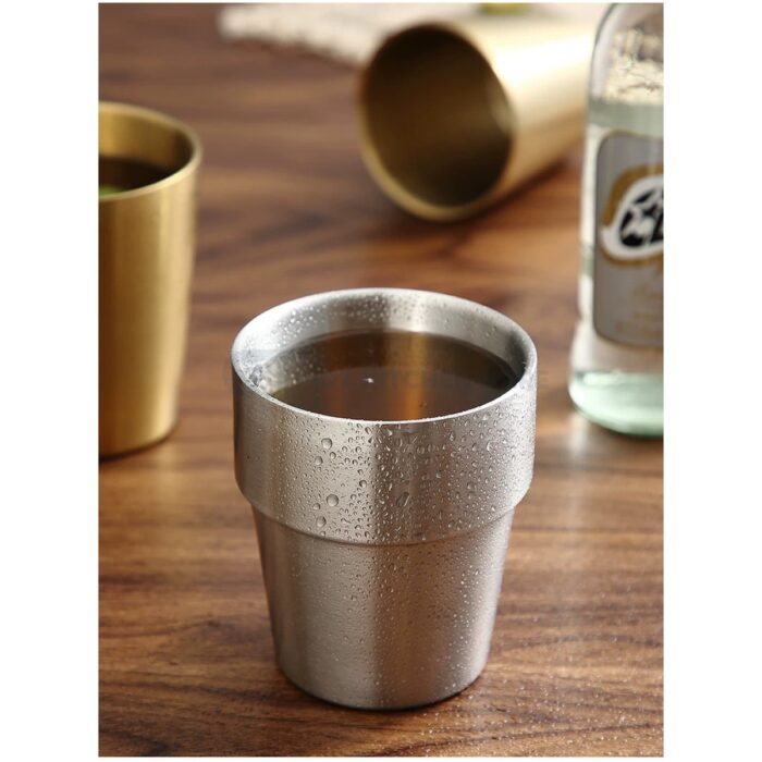 cốc inox hàn quốc 2 lớp ngấn màu bạc cao cấp, cốc inox hàn quốc, cốc inox 2 lớp hàn quốc, cốc inox hàn quốc