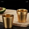 cốc inox hàn quốc 2 lớp ngấn màu vàng cao cấp, cốc inox hàn quốc, cốc inox 2 lớp hàn quốc, cốc inox hàn quốc
