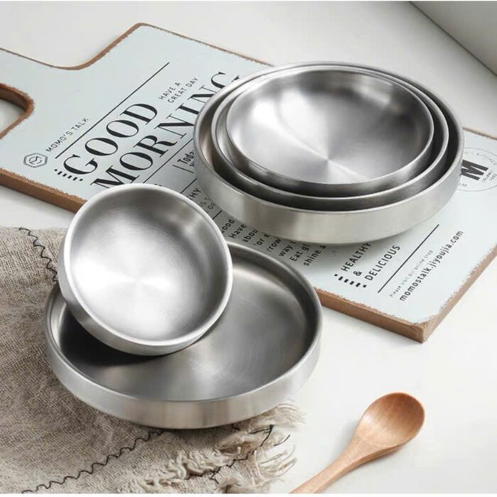 đĩa inox hàn quốc 2 lớp cao cấp, đĩa inox 2 lớp hàn quốc, đĩa hàn quốc inox 2 lớp