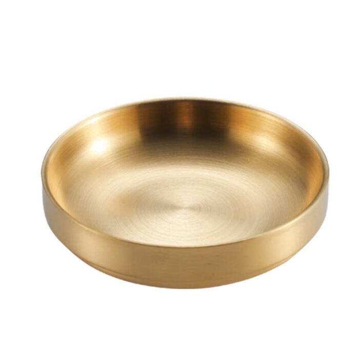 đĩa inox hàn quốc 2 lớp màu vàng cao cấp, đĩa inox 2 lớp hàn quốc, đĩa hàn quốc inox 2 lớp