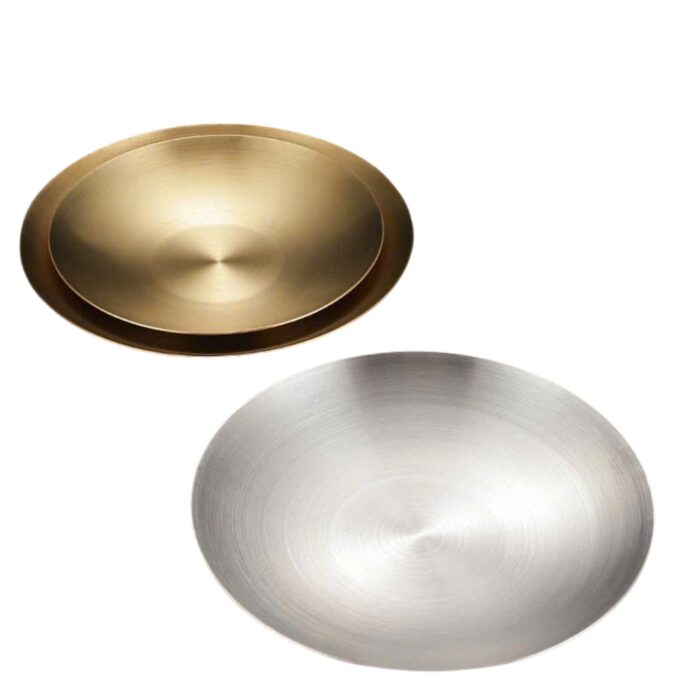 đĩa inox hàn quốc tròn cao cấp, đĩa inox hàn quốc 2 lớp
