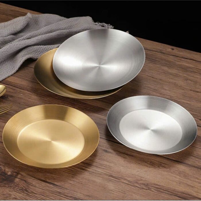 đĩa inox hàn quốc tròn cao cấp, đĩa inox hàn quốc 2 lớp