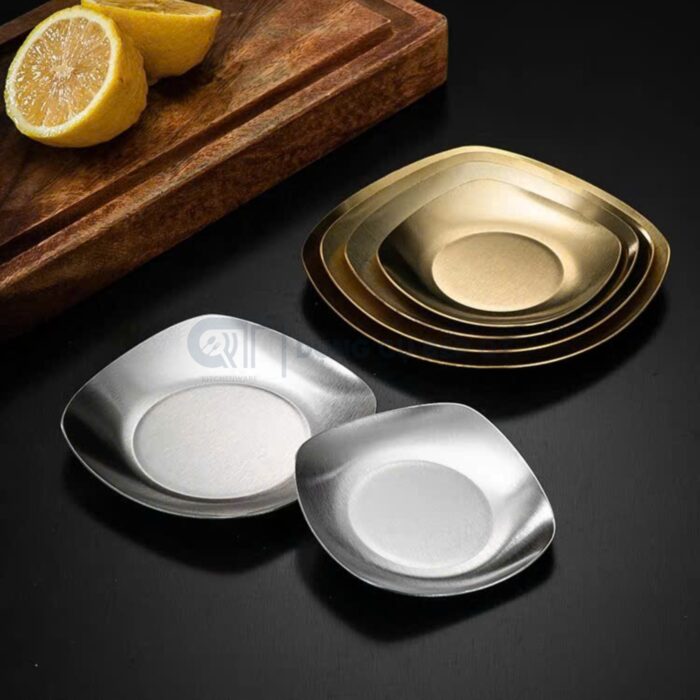 đĩa inox hàn quốc vuông cao cấp, đĩa inox hàn quốc 2 lớp