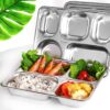 khay cơm inox 4 ngăn cao cấp, khay cơm inox 304, khay ăn inox 304, khay cơm 4 ngăn có nắp, khay cơm 4 ngăn inox