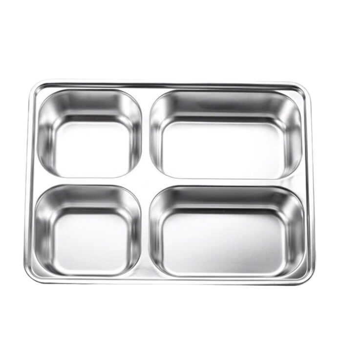 khay cơm inox 4 ngăn cao cấp, khay cơm inox 304, khay ăn inox 304, khay cơm 4 ngăn có nắp, khay cơm 4 ngăn inox
