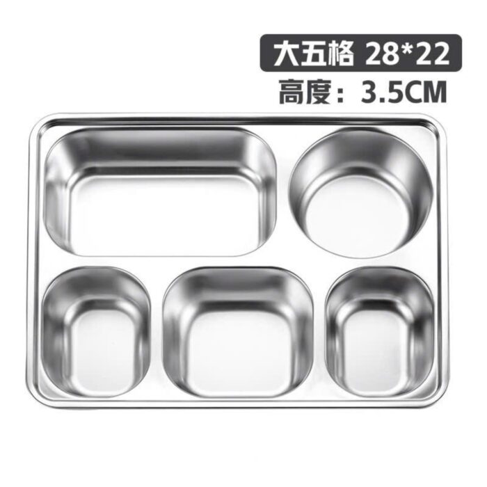 khay cơm inox 5 ngăn cao cấp, khay cơm inox 304, khay ăn inox 304, khay cơm 5 ngăn có nắp, khay cơm 5 ngăn inox