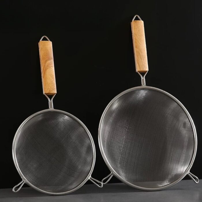 rây lọc inox cán gỗ cao cấp, rây lọc inox nhà hàng khách sạn, rây lọc công nghiệp