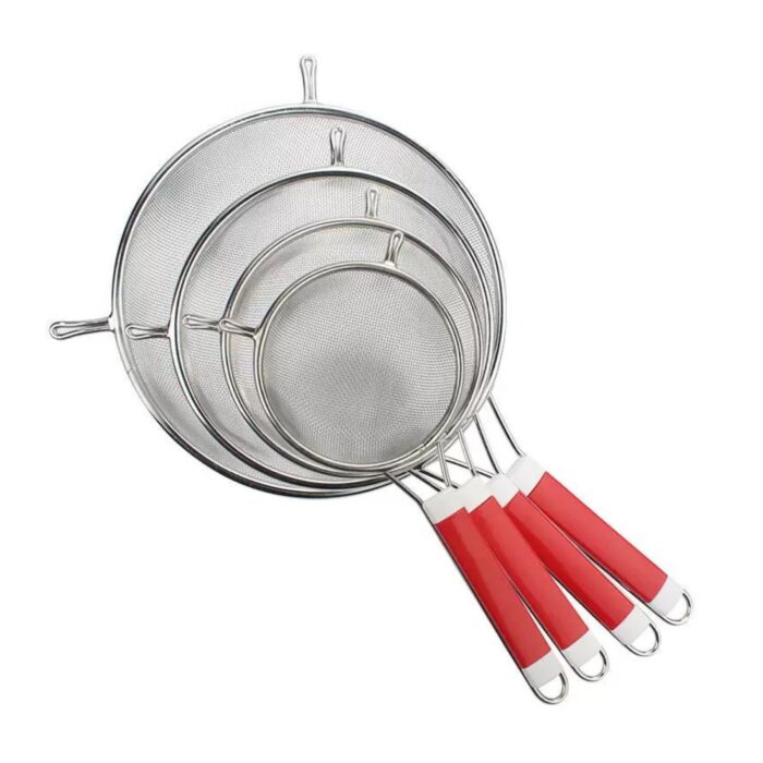 vợt lọc inox cán đỏ cao cấp, vợt lọc cán đỏ, lọc inox cán đỏ