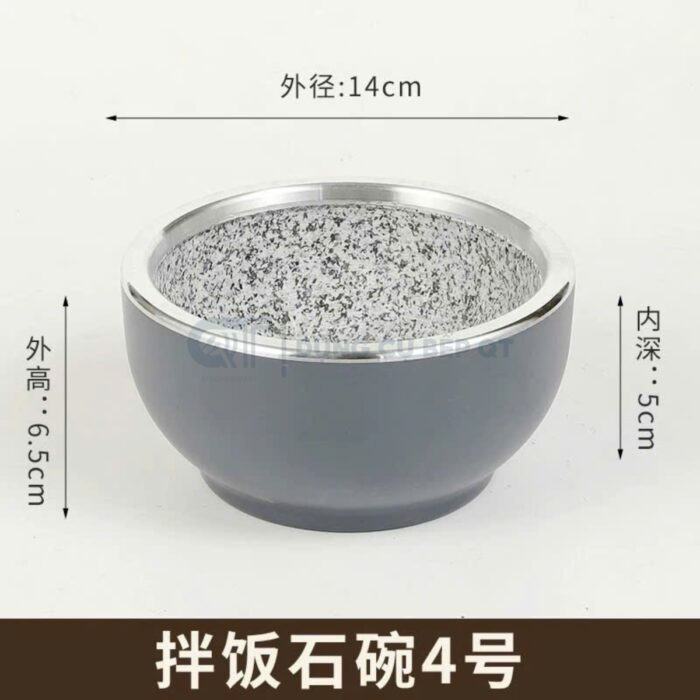 bát đá hàn quốc màu ghi cao cấp, bát đá giữ nhiệt, bát đá phong cách hàn quốc