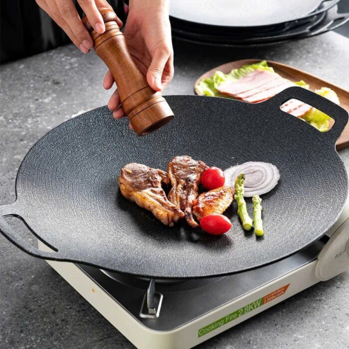 chảo đá nướng chống dính cao cấp, chảo đá nướng thịt hàn quốc, chảo đá nướng bếp từ, chảo đá nướng hàn quốc