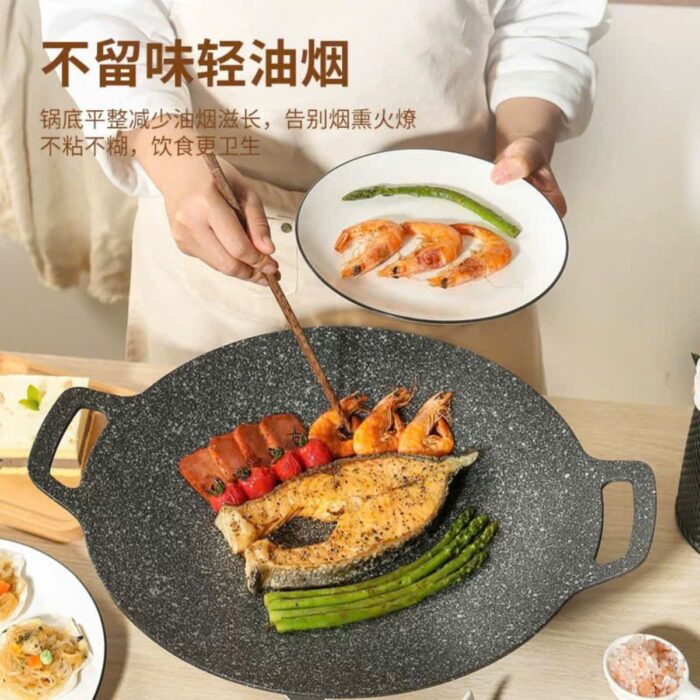 chảo đá nướng chống dính cao cấp, chảo đá nướng thịt hàn quốc, chảo đá nướng bếp từ, chảo đá nướng hàn quốc