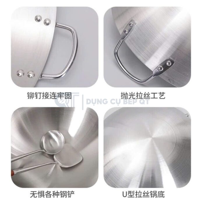 chảo inox công nghiệp cao cấp, chảo inox 304 công nghiệp