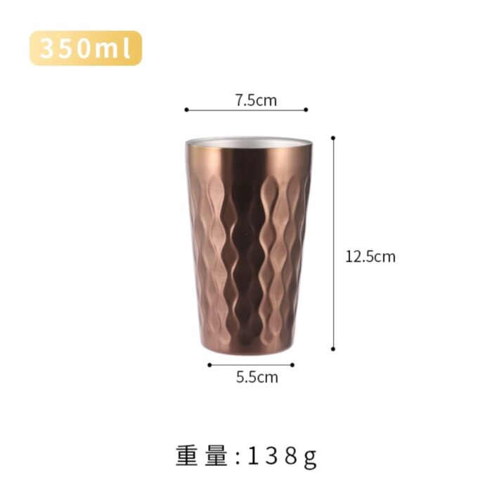 cốc inox 2 lớp sóng hàn quốc cao cấp, cốc inox hàn quốc 2 lớp, cốc hàn quốc inox 2 lớp