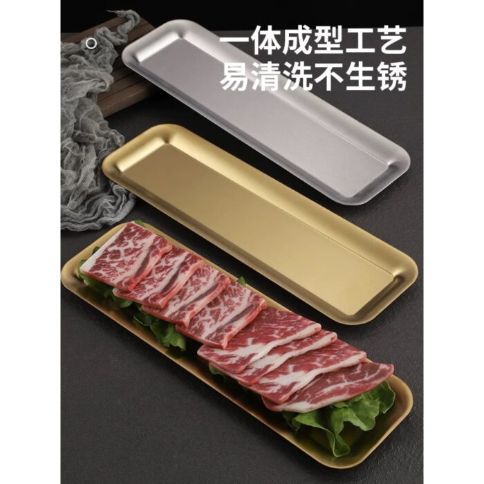 đĩa inox chữ nhật hàn quốc cao cấp, đĩa hàn quốc chữ nhật, đĩa inox hình chữ nhật, đĩa hàn quốc inox