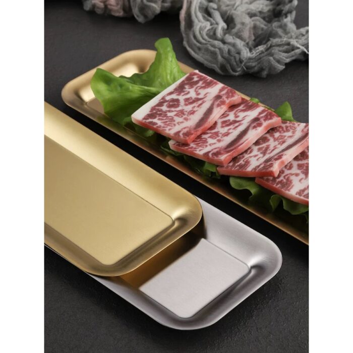 đĩa inox chữ nhật hàn quốc cao cấp, đĩa hàn quốc chữ nhật, đĩa inox hình chữ nhật, đĩa hàn quốc inox