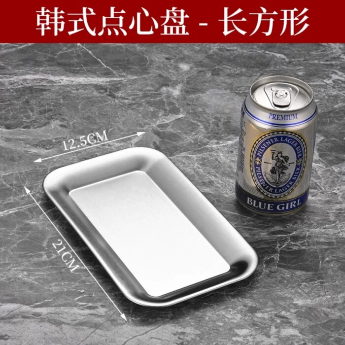 đĩa inox điểm tâm hàn quốc cao cấp, đĩa inox hàn quốc vuông, đĩa inox hàn quốc chữ nhật